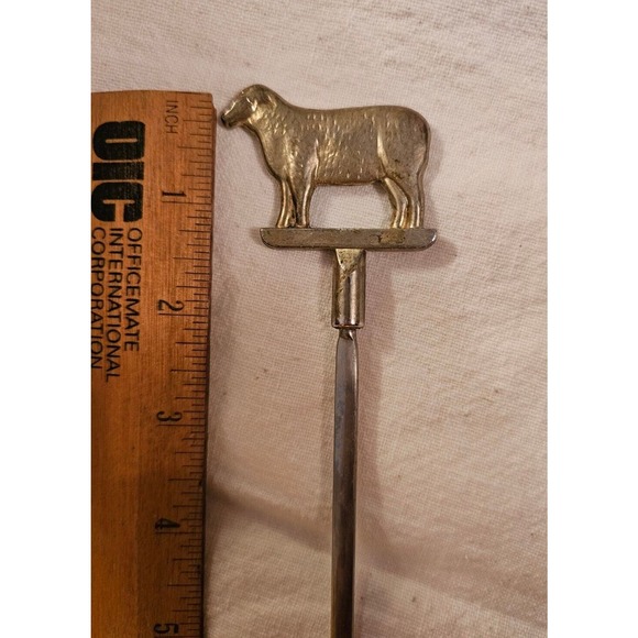 Set Of Four Brass And Stainless Steel Skewers Or Meat Identifiers Beef Pork... - Picture 9 of 9